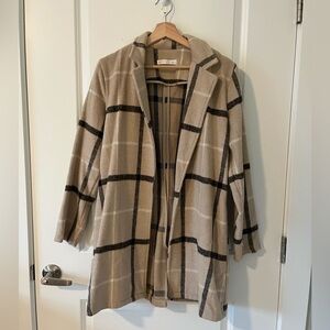 Potter’s Pot Neutral Plaid Coat Cardigan